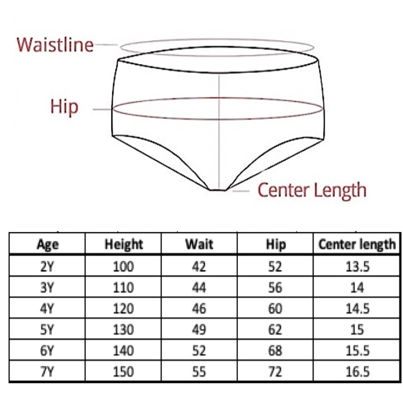 Girls 2Y-7Y Soft Cotton Pack of 3 underwear Briefs SJ206 Castle H103